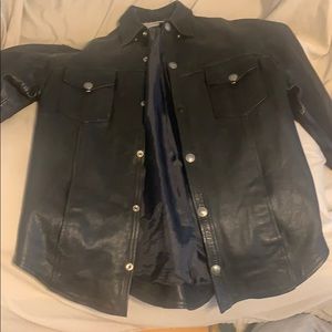 Leather long sleeve shirt